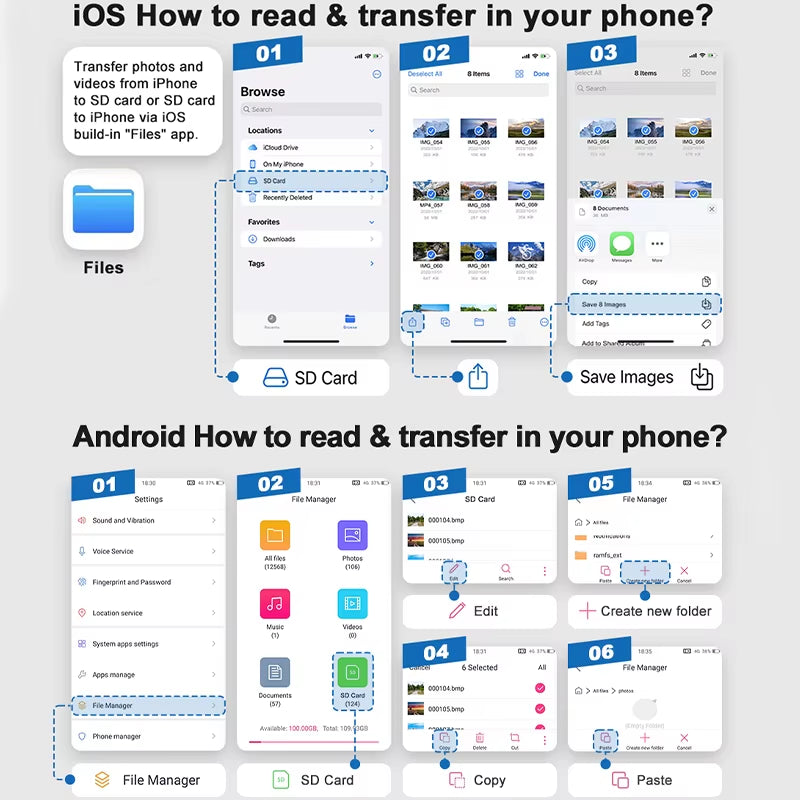 4 in 1 OTG Card Reader Type C to SD TF Memory Card Adapter for Iphone PC Laptop Multi Smart Card Reader No APP Requires