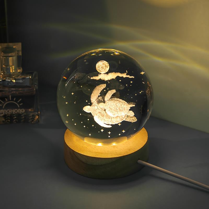 3D Solar System Crystal Ball 60Mm Moon Crystal Gift with Laser Engraved Model and Galaxy Crystal Sphere for Physics Lovers and Space Models