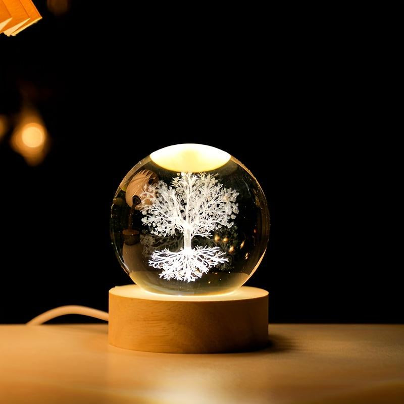 3D Solar System Crystal Ball 60Mm Moon Crystal Gift with Laser Engraved Model and Galaxy Crystal Sphere for Physics Lovers and Space Models