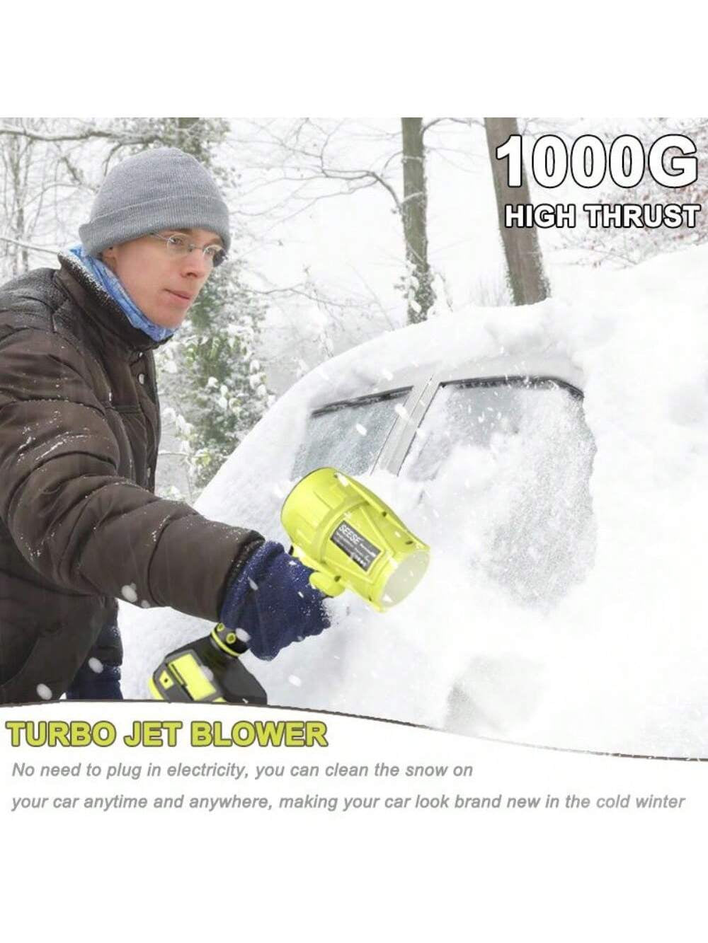 Turbo Jet Blower,Leaf Blower, Violent Turbo Fan, Brushless Pure Copper Motor,Car Drying after Wash, Handheld Snow Blower,Cordless Turbo Power Air Duster