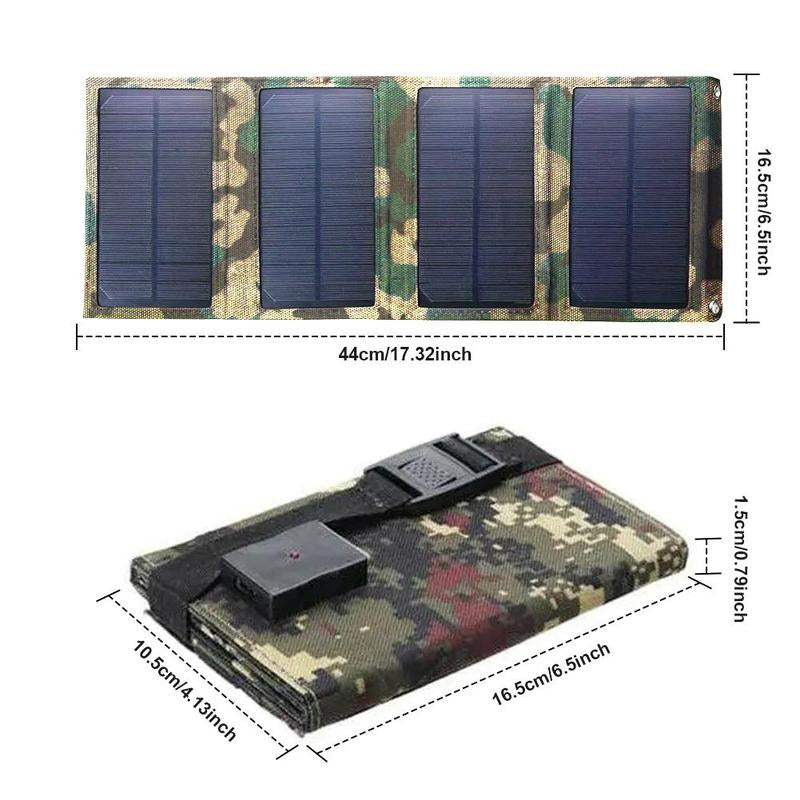 Foldable Portable Solar Panels, 1 Count Folding Solar Panel with USB 24V Charger & 2 Counts Carabiner, Outdoor Waterproof Solar Panel, Outdoor Charger, Solar Power Charger, Solar Power System
