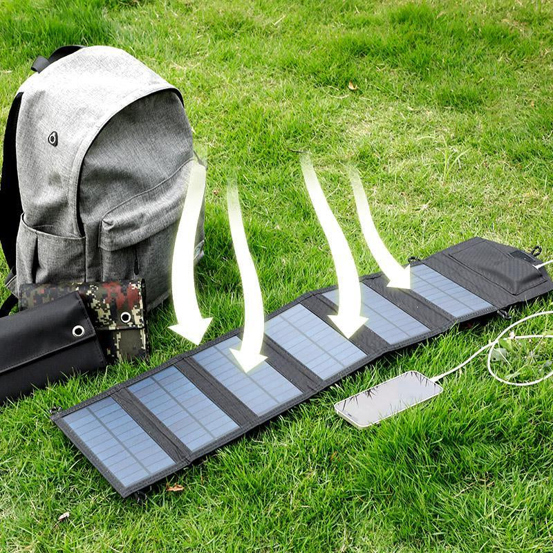 Foldable Portable Solar Panels, 1 Count Folding Solar Panel with USB 24V Charger & 2 Counts Carabiner, Outdoor Waterproof Solar Panel, Outdoor Charger, Solar Power Charger, Solar Power System