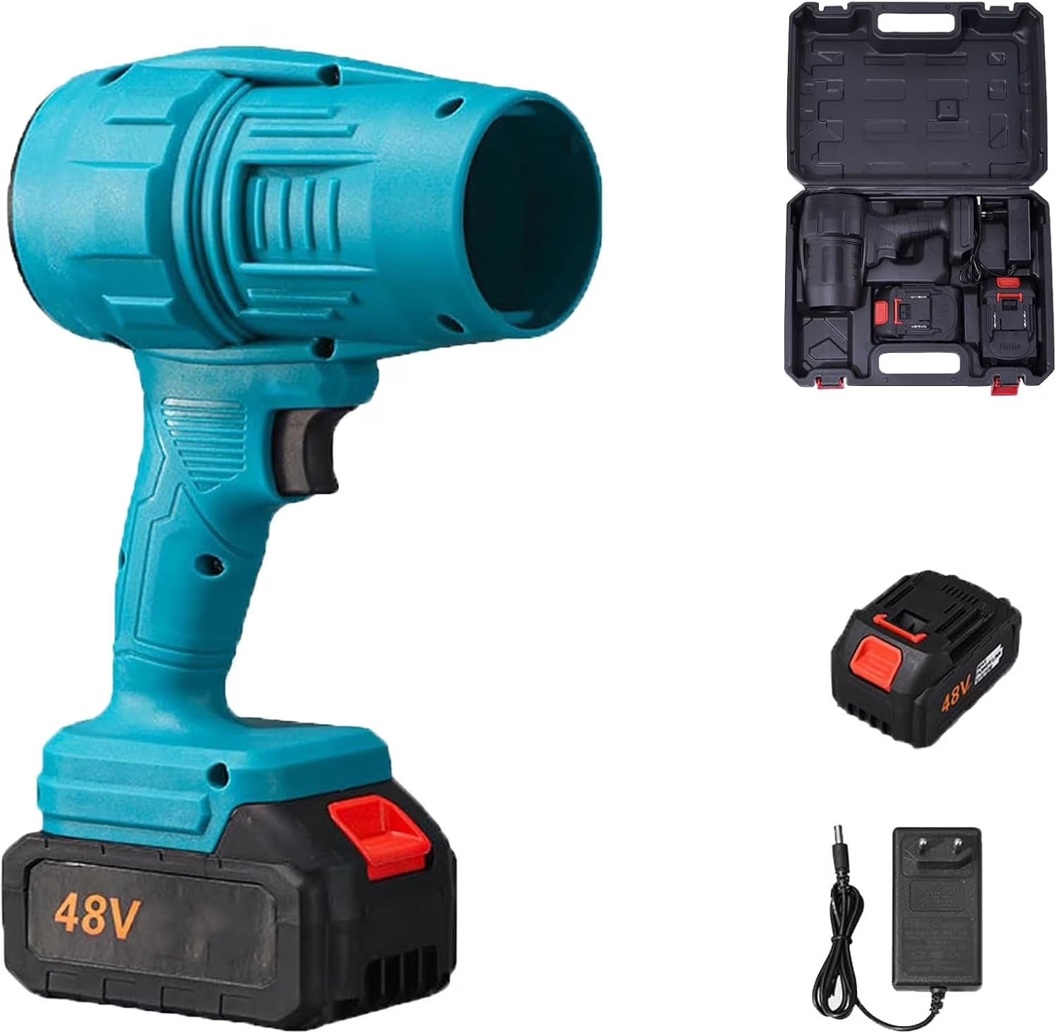 Seese Pro Blower, Seese Cordless Leaf Blower, Turbo Blowers 2.0, Super Power Air Duster for Yard/Patio/Car Cleaning (Blue+1 Batterie)