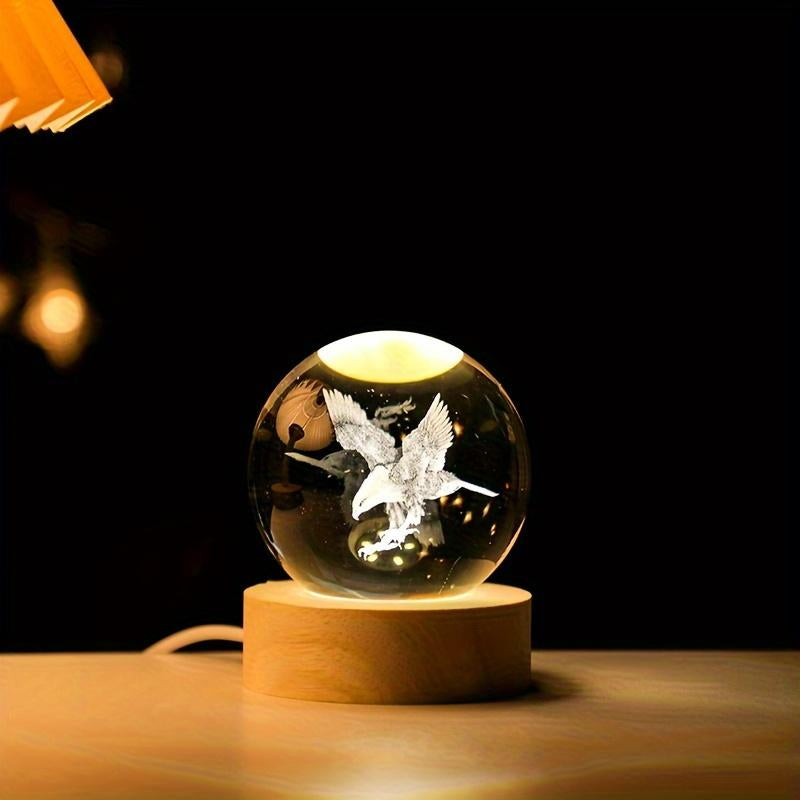 3D Solar System Crystal Ball 60Mm Moon Crystal Gift with Laser Engraved Model and Galaxy Crystal Sphere for Physics Lovers and Space Models