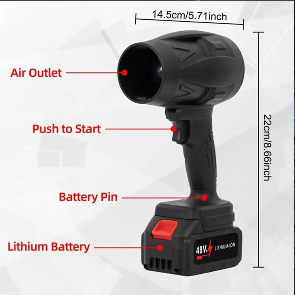 Seese Pro Blower, Seese Cordless Leaf Blower, Turbo Blowers 2.0, Super Power Air Duster for Yard/Patio/Car Cleaning (Blue+1 Batterie)