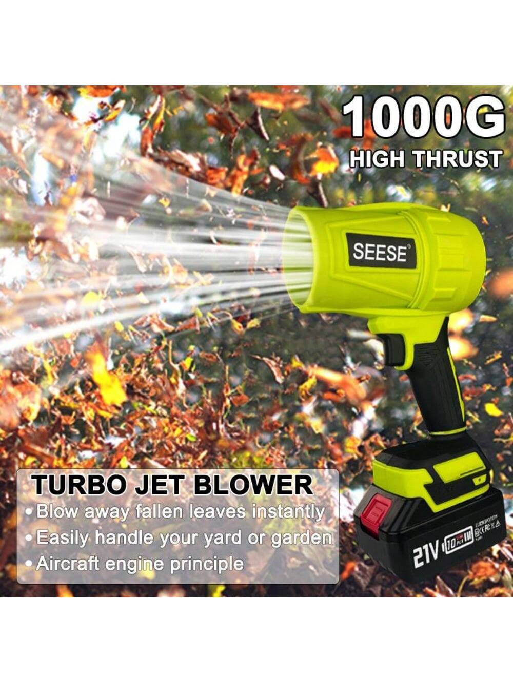 Turbo Jet Blower,Leaf Blower, Violent Turbo Fan, Brushless Pure Copper Motor,Car Drying after Wash, Handheld Snow Blower,Cordless Turbo Power Air Duster