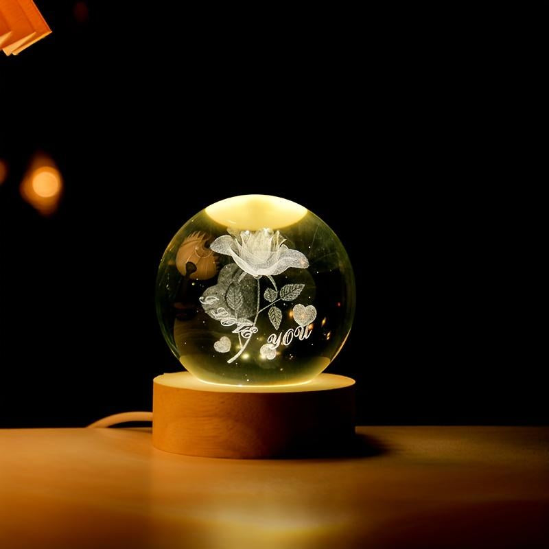 3D Solar System Crystal Ball 60Mm Moon Crystal Gift with Laser Engraved Model and Galaxy Crystal Sphere for Physics Lovers and Space Models